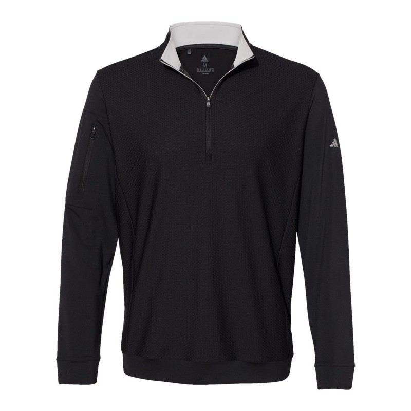 Adidas A295 Men's Textured Quarter-Zip Pullover | ApparelChoice.ca